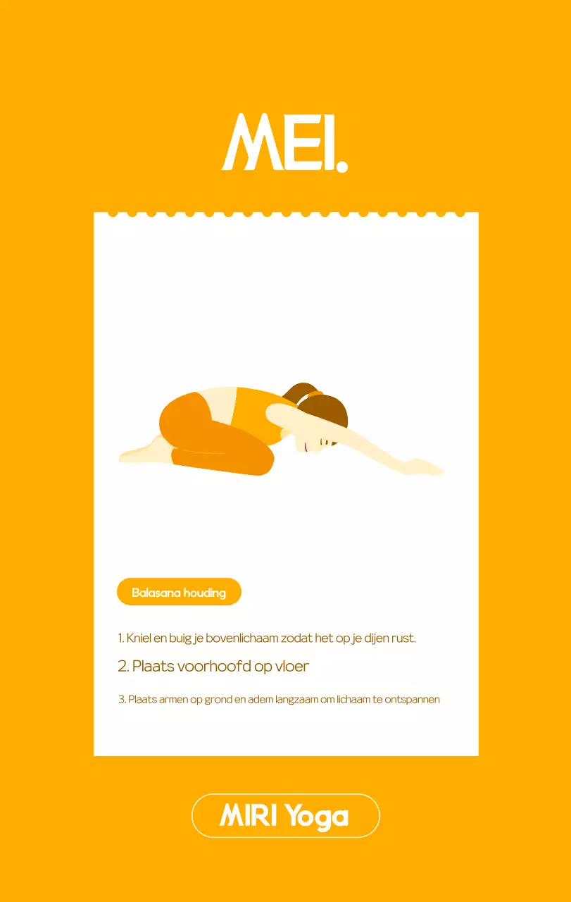 Oranje Minimalistische Yoga Promotiekalender