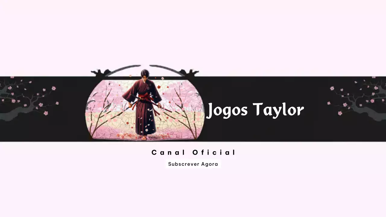 modelo de canal do youtube para jogos em preto e cor-de-rosa estilo tradicional