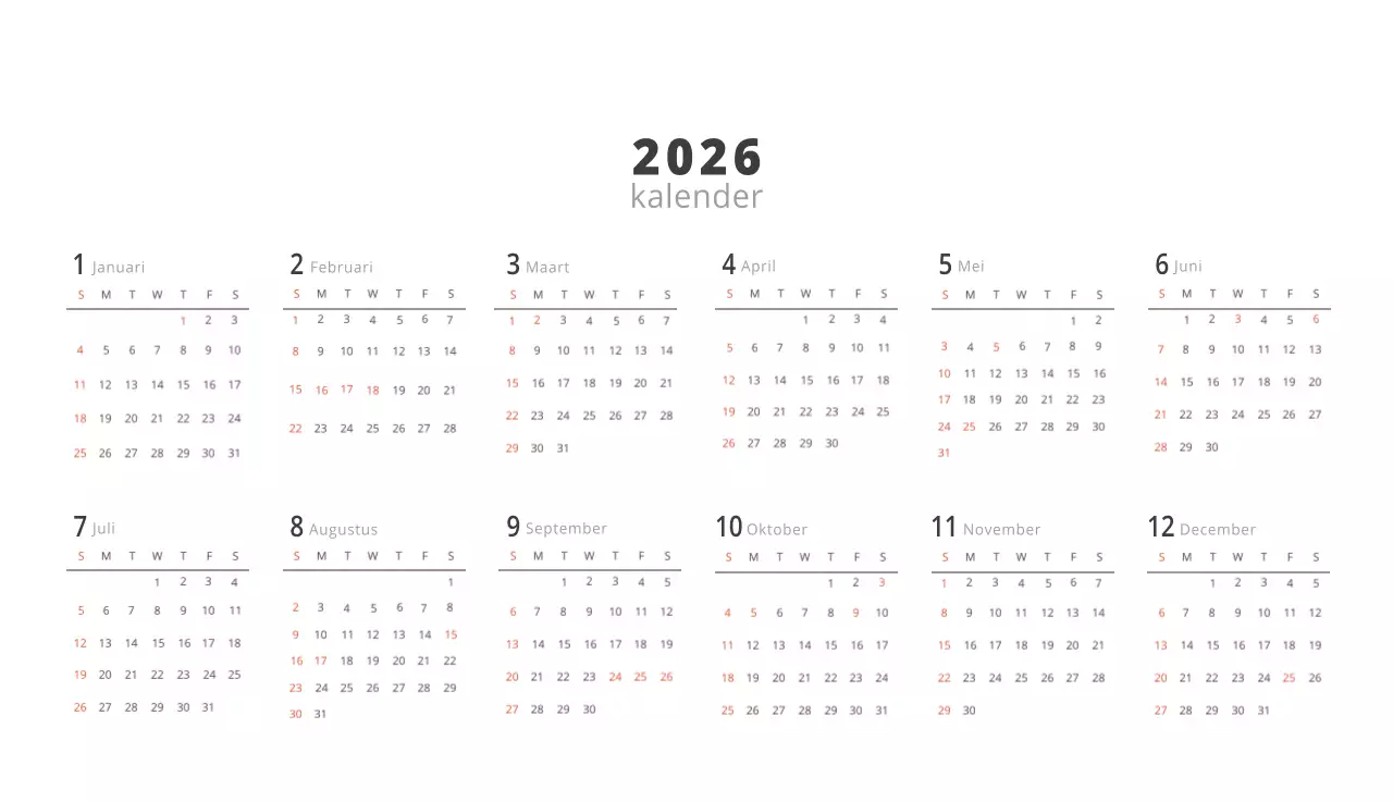 Beige minimalistische interieurkalender