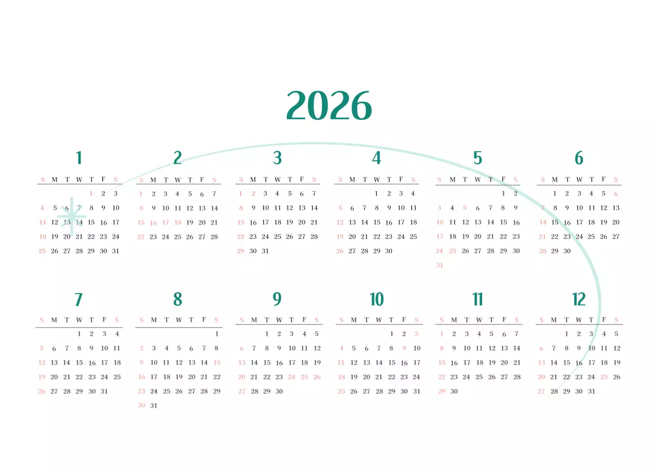Calendario ospedaliero in cornice verde