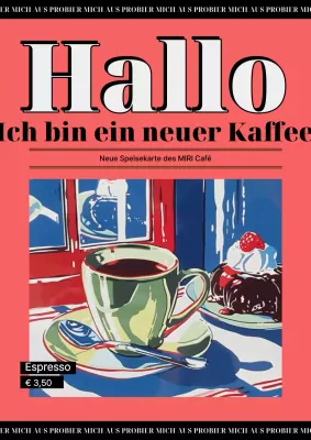 Rote Vintage-Kaffeewerbung