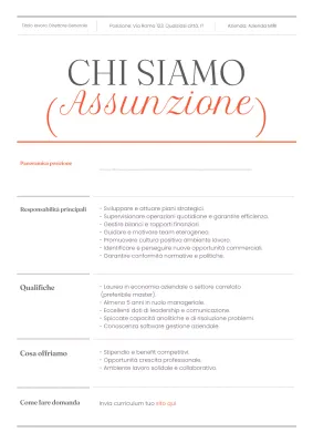 annuncio di reclutamento orange modern