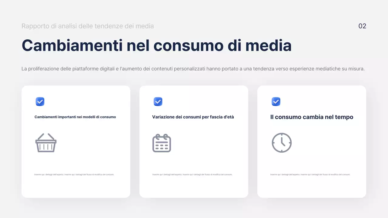 Rapporto analitico di marketing moderno blu navy