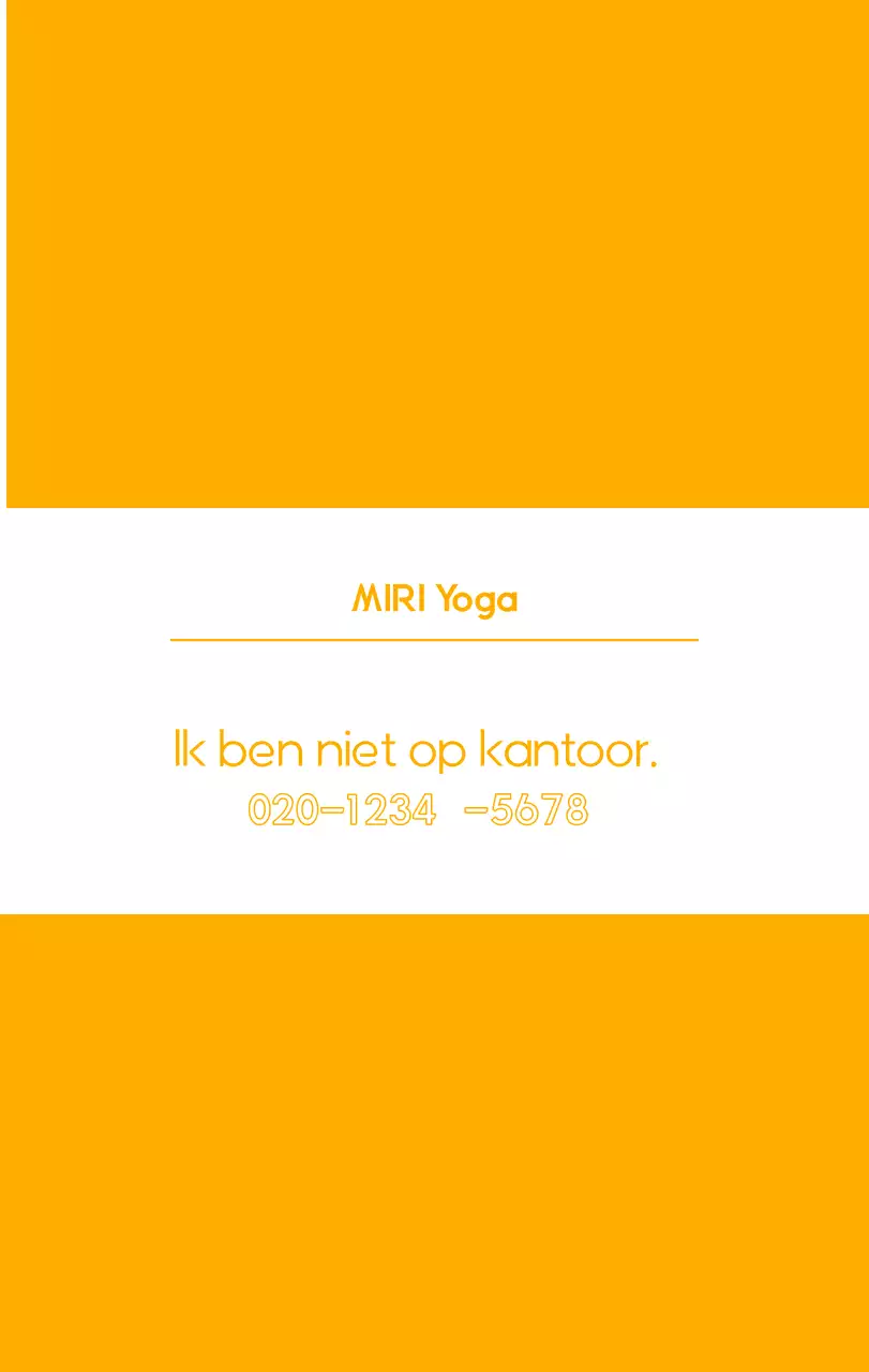 Oranje Minimalistische Yoga Promotiekalender