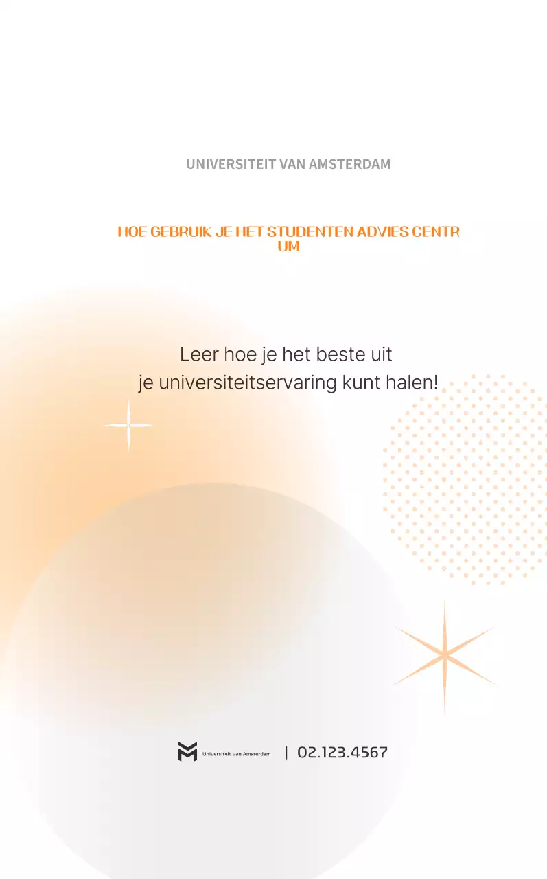 Oranje eenvoudige gids voor het universiteitsleven