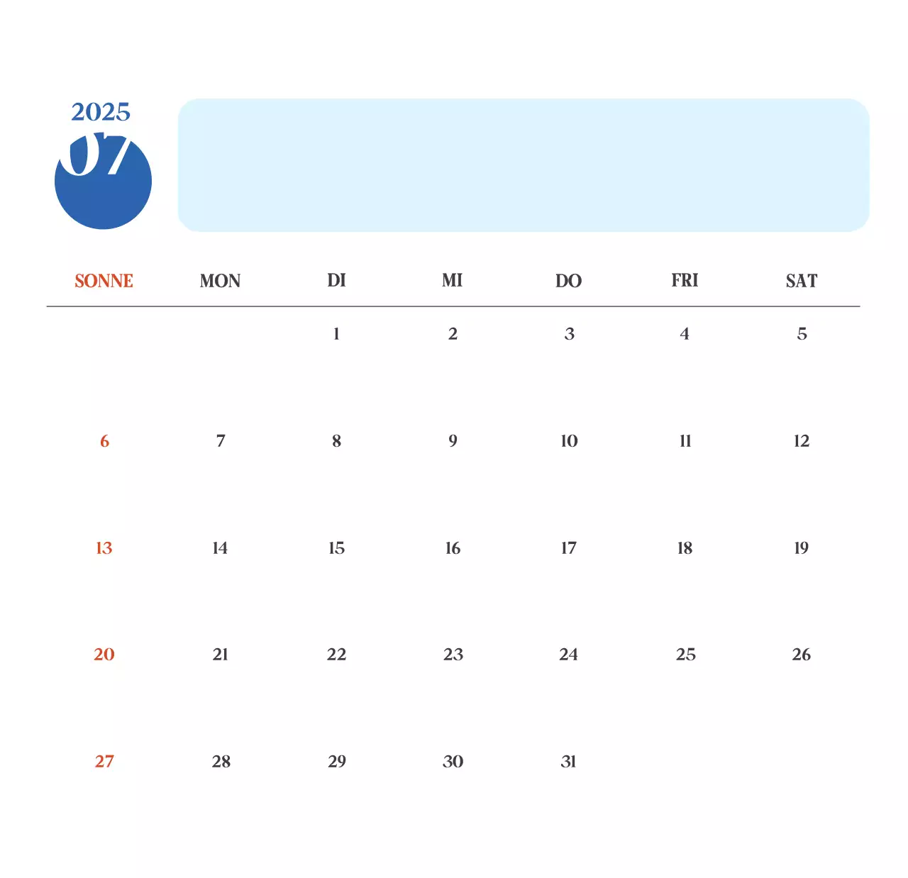 Blauer moderner Krankenhauskalender