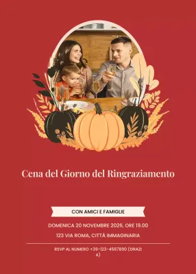 invito al ringraziamento classico rosso