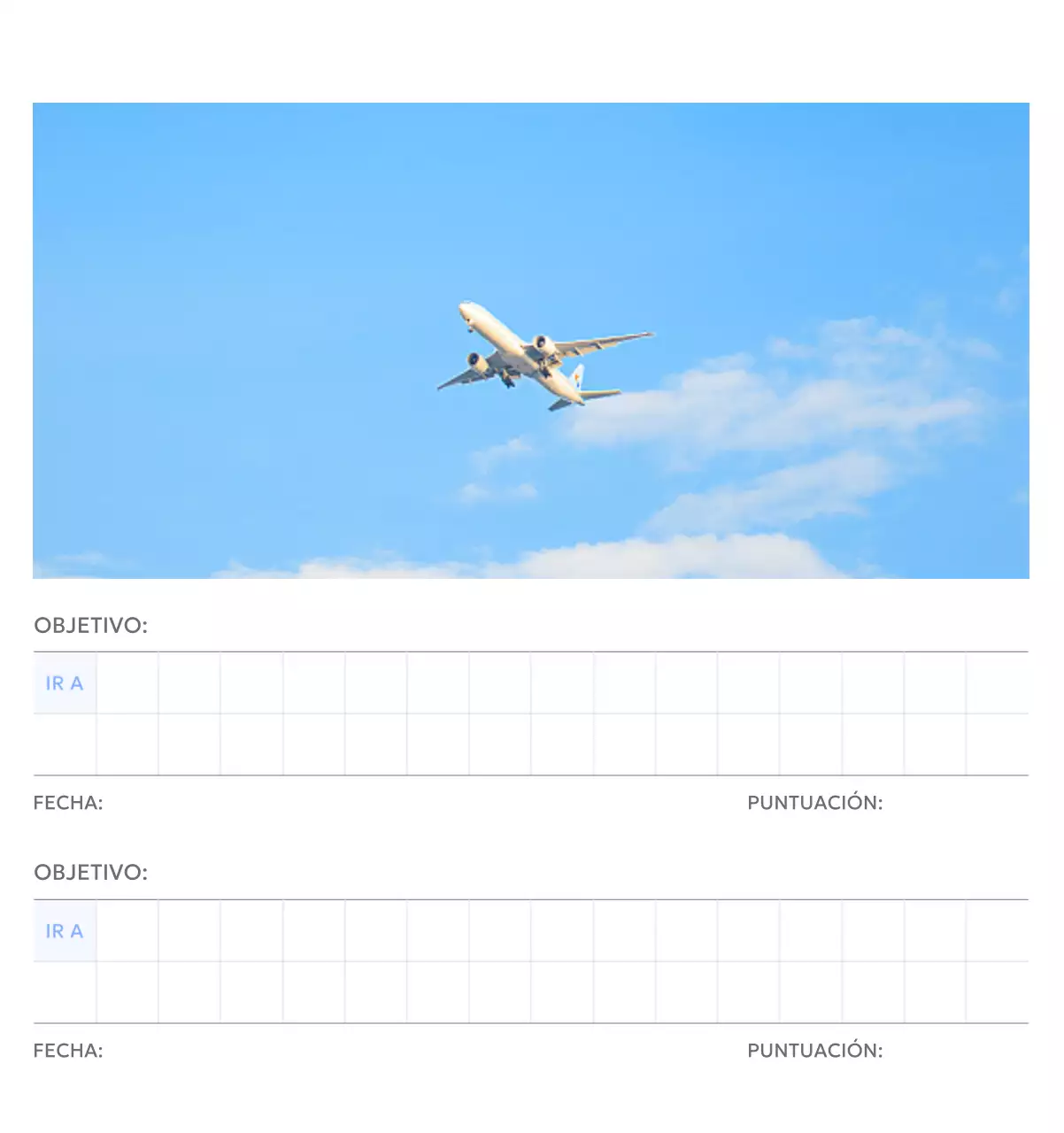 Calendario fotográfico de seguimiento de objetivos con un toque de azul