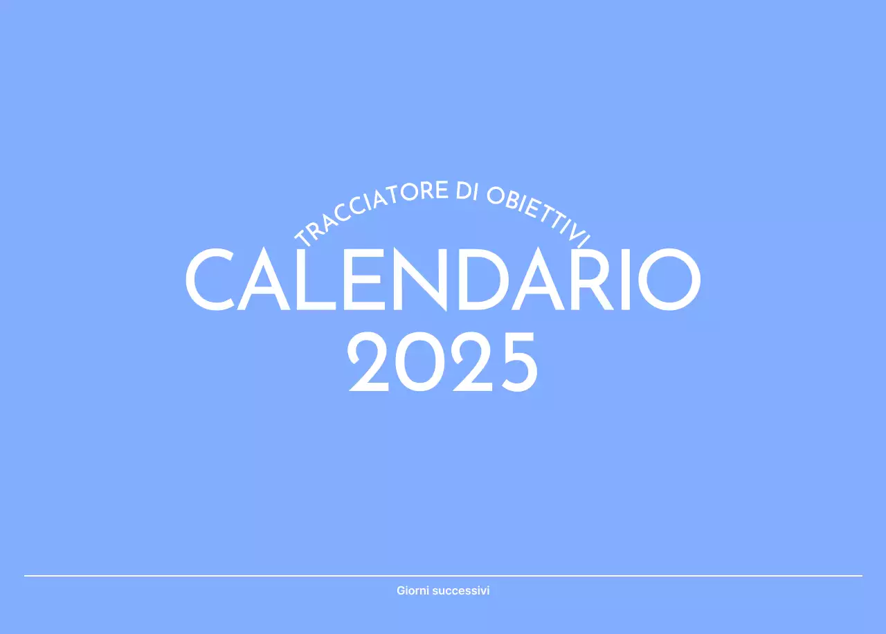 Calendario con foto tracciatore di obiettivi con un tocco di blu
