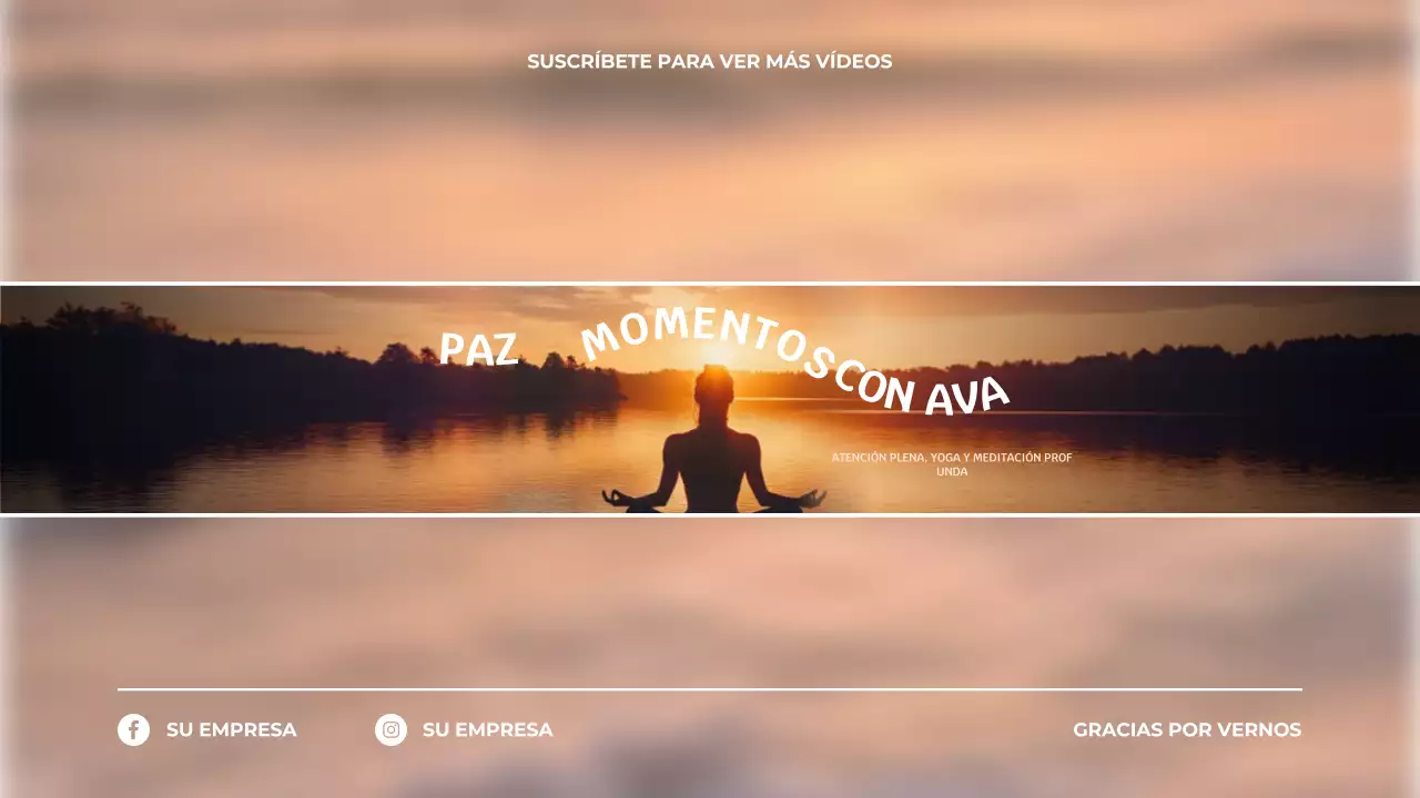 Banner naranja de meditación minimalista