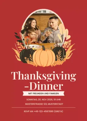 rote klassische Danksagungseinladung