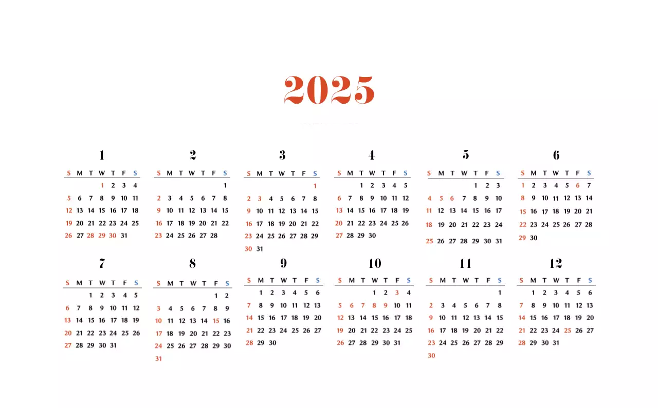 Calendario retro concept memory en rojo