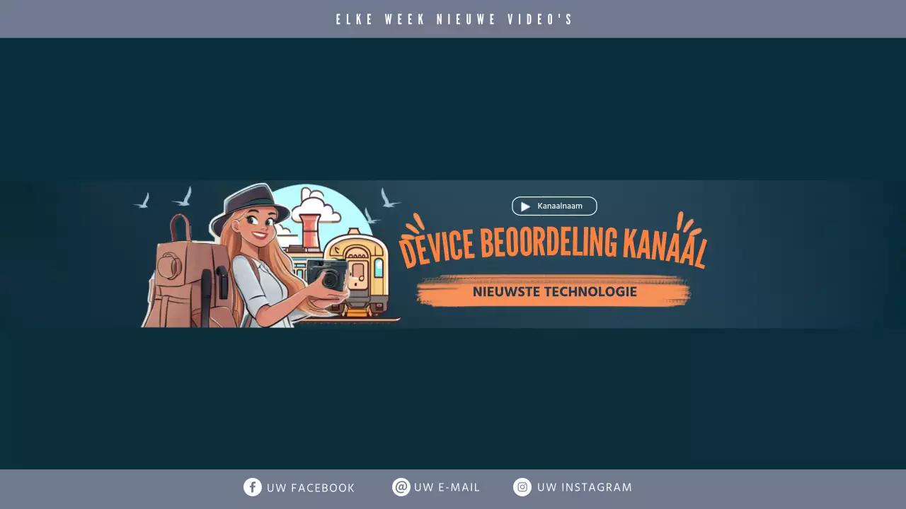 Blauw Modern Technology Channel Banner