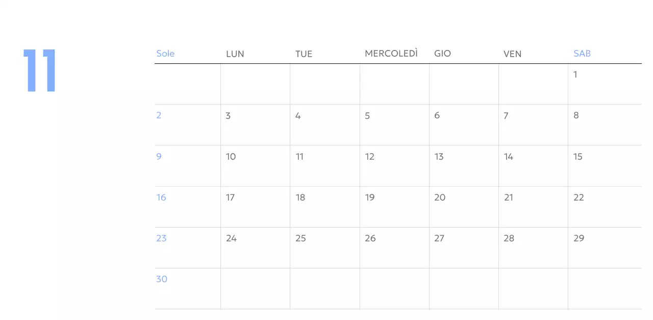 Calendario con foto tracciatore di obiettivi con un tocco di blu