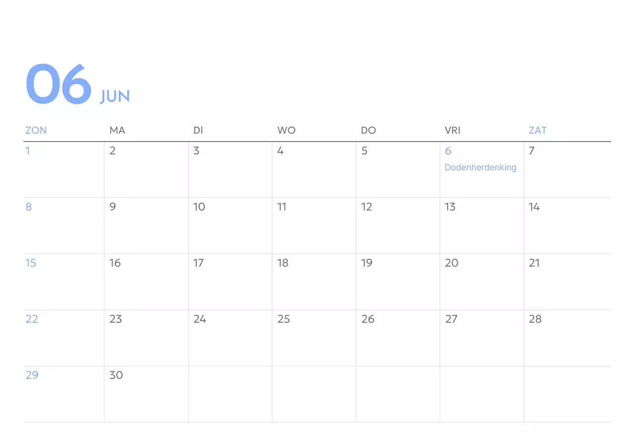 Photo goal tracker kalender met een vleugje blauw