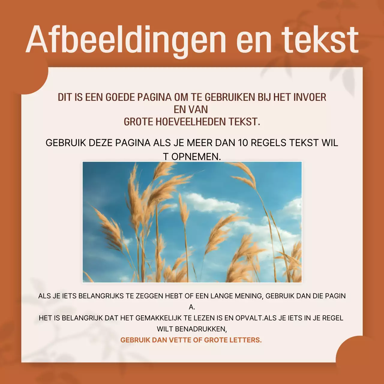 Oranje eenvoudige ontwerpdocumentatie