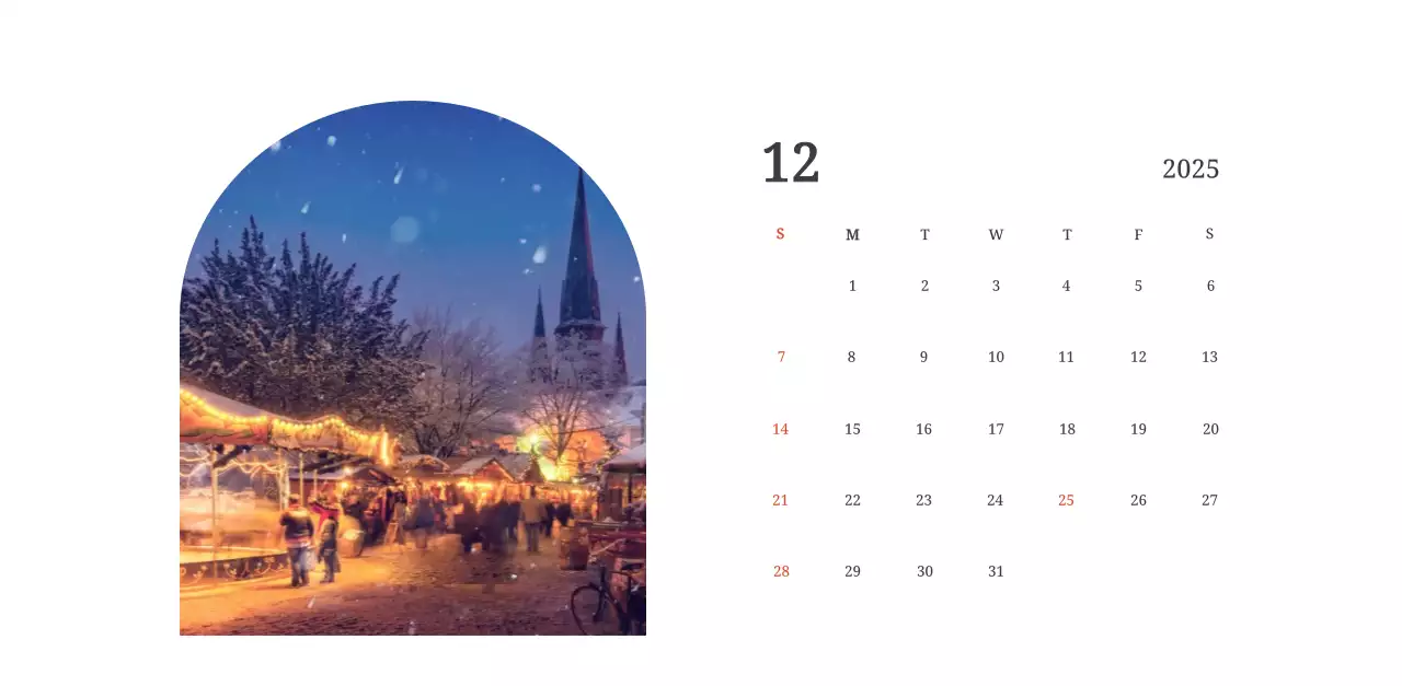 Een fotografische conceptkalender met kerken in landschapsschilderijen