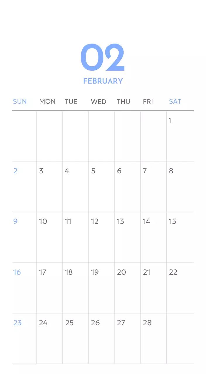 Photo goal tracker calendar with a splash of blue