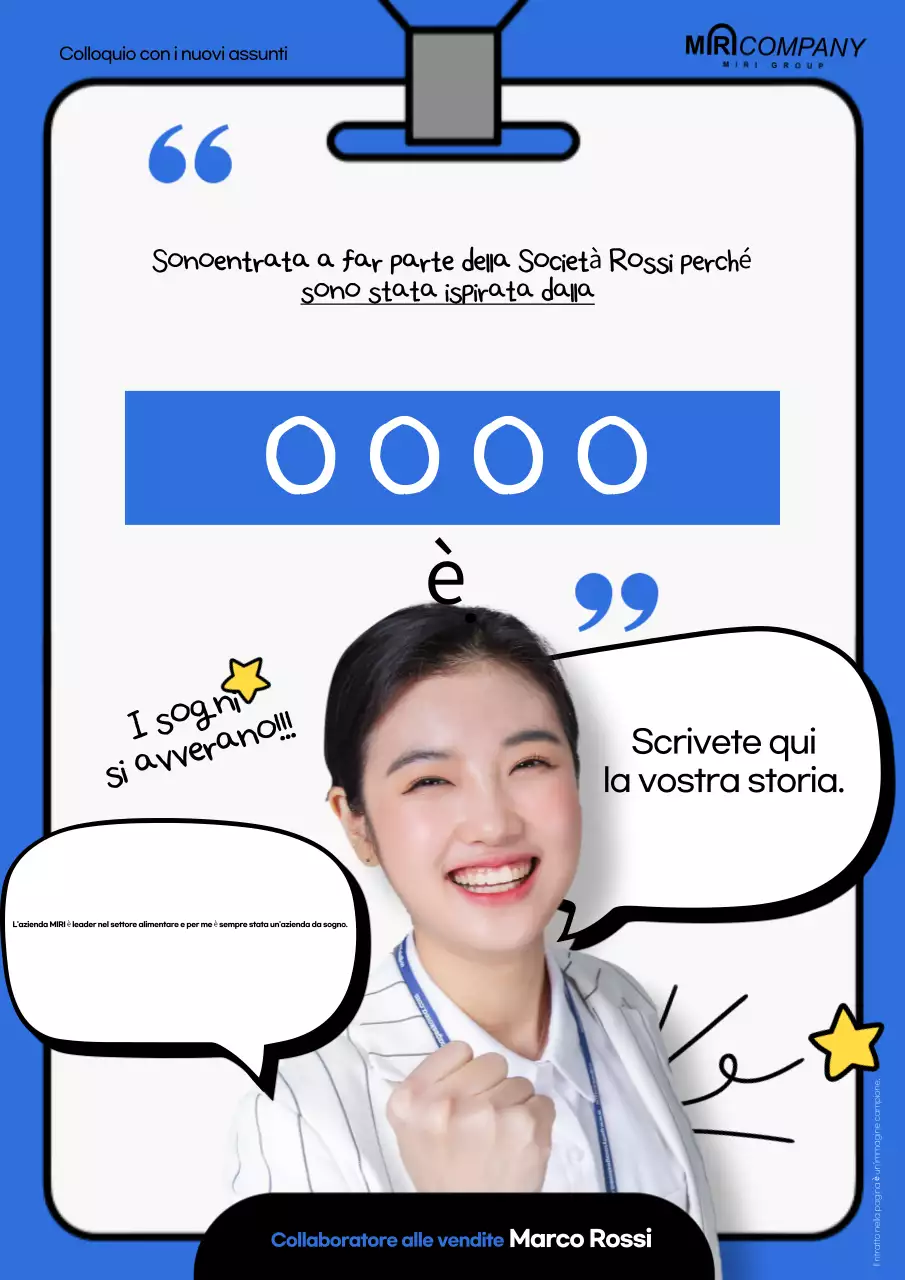 Promuovere un'intervista Blue Simple