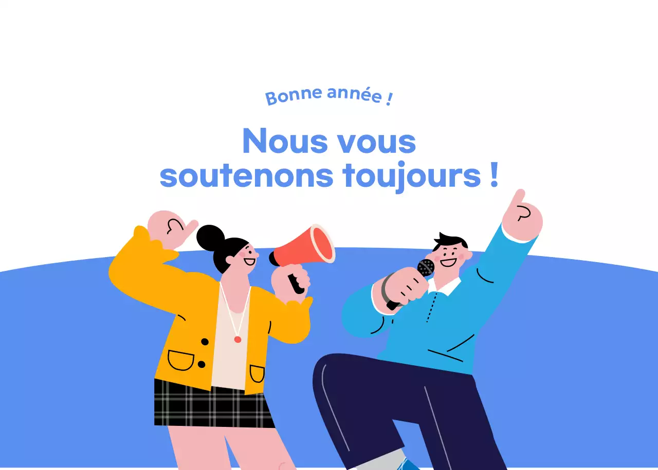 Calendrier de motivation avec des illustrations énergiques et des citations positives sur un fond bleu clair