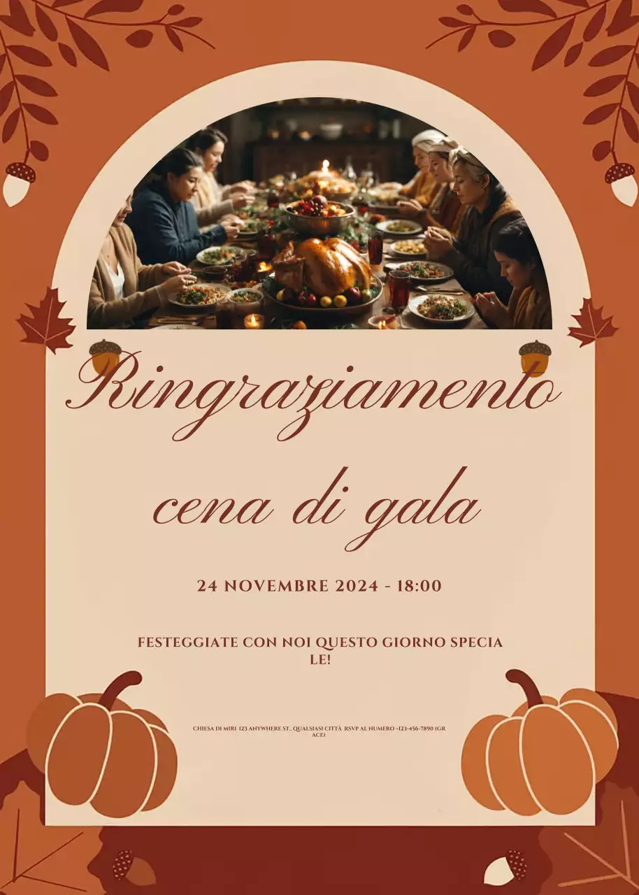 invito tradizionale marrone per il Ringraziamento