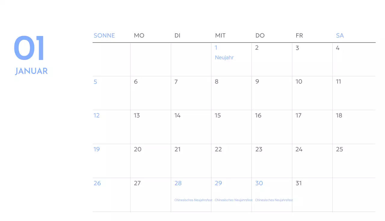 Foto-Zielverfolgungskalender mit einem Hauch von Blau
