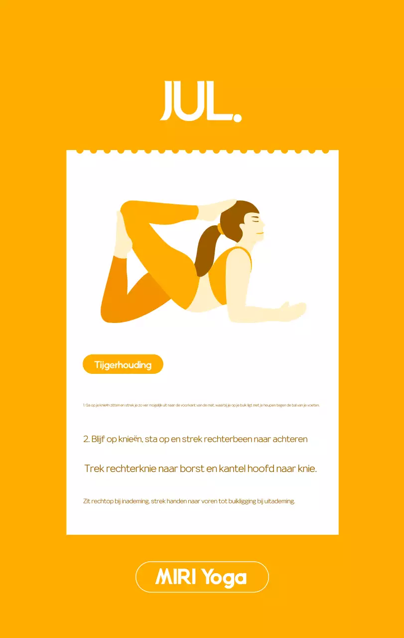 Oranje Minimalistische Yoga Promotiekalender