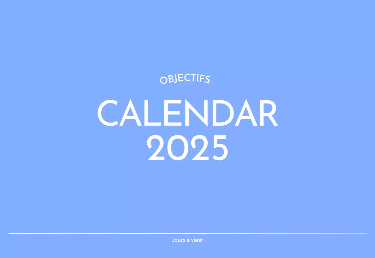 Calendrier photo de suivi des objectifs avec une touche de bleu