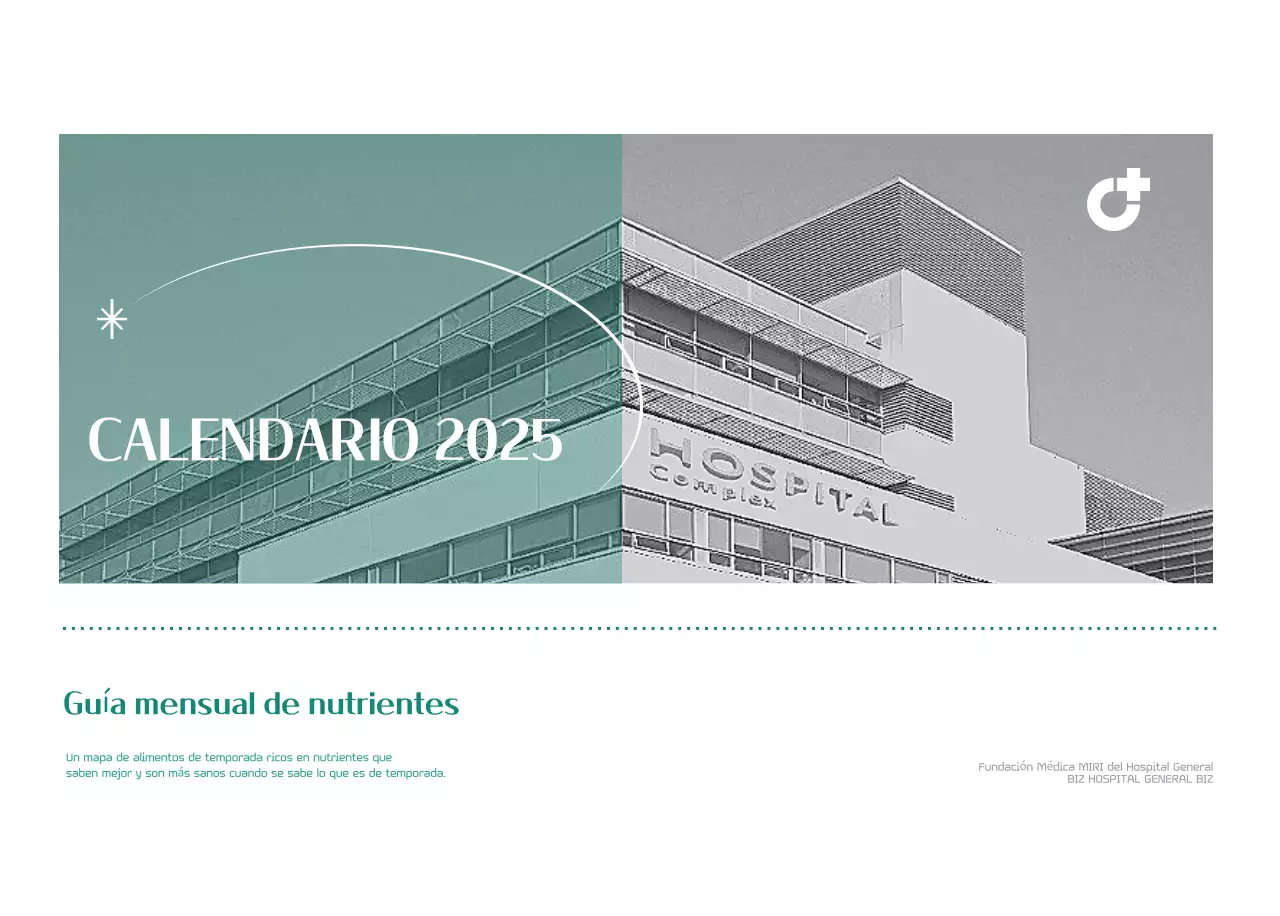 Calendario hospitalario en marco de fotos verde
