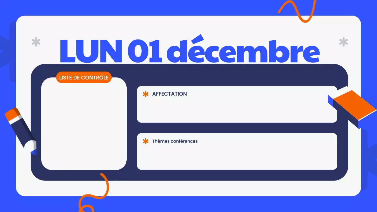 Planificateur d'agenda de classe moderne bleu Présentation