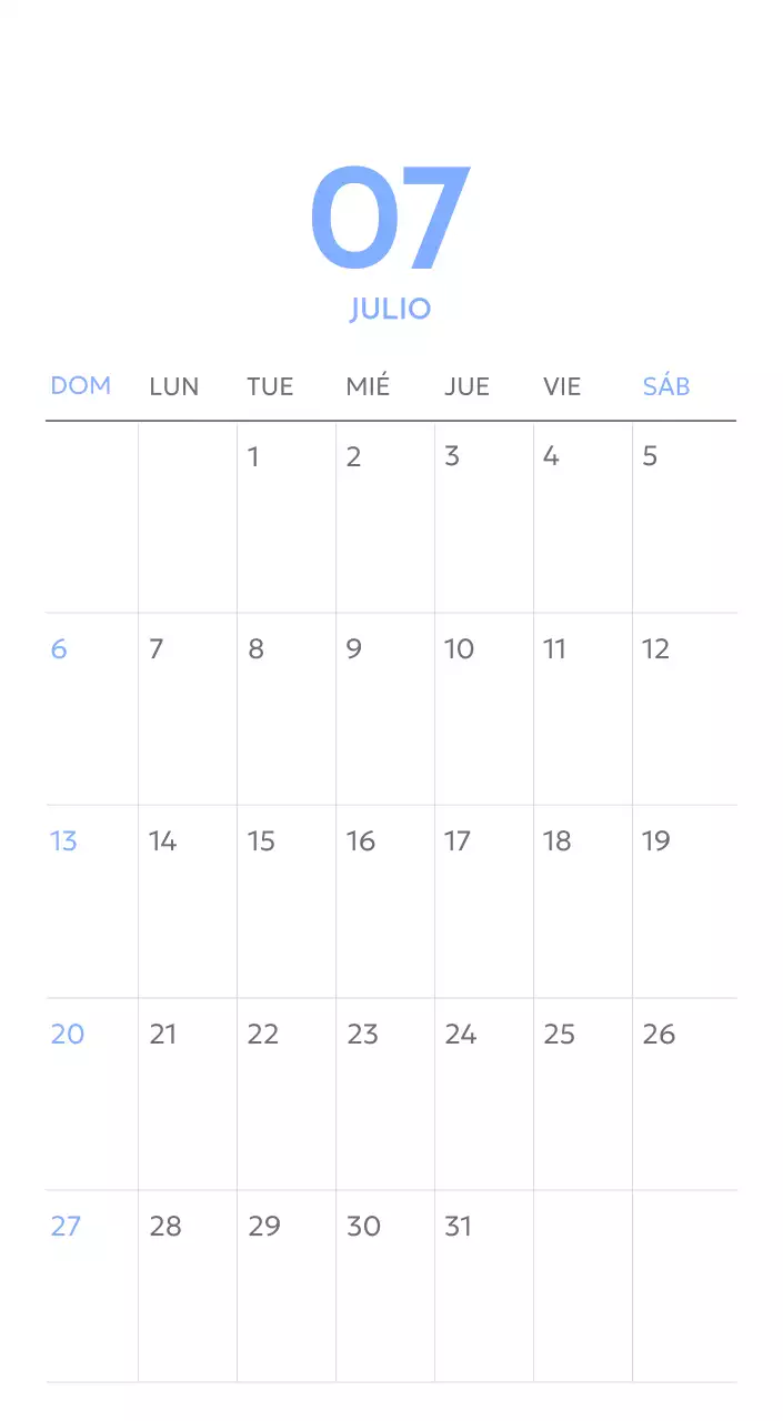 Calendario fotográfico de seguimiento de objetivos con un toque de azul