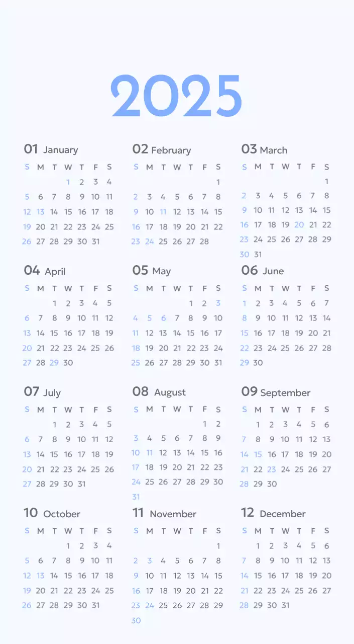 青色が映えるフォトゴールトラッカーカレンダー