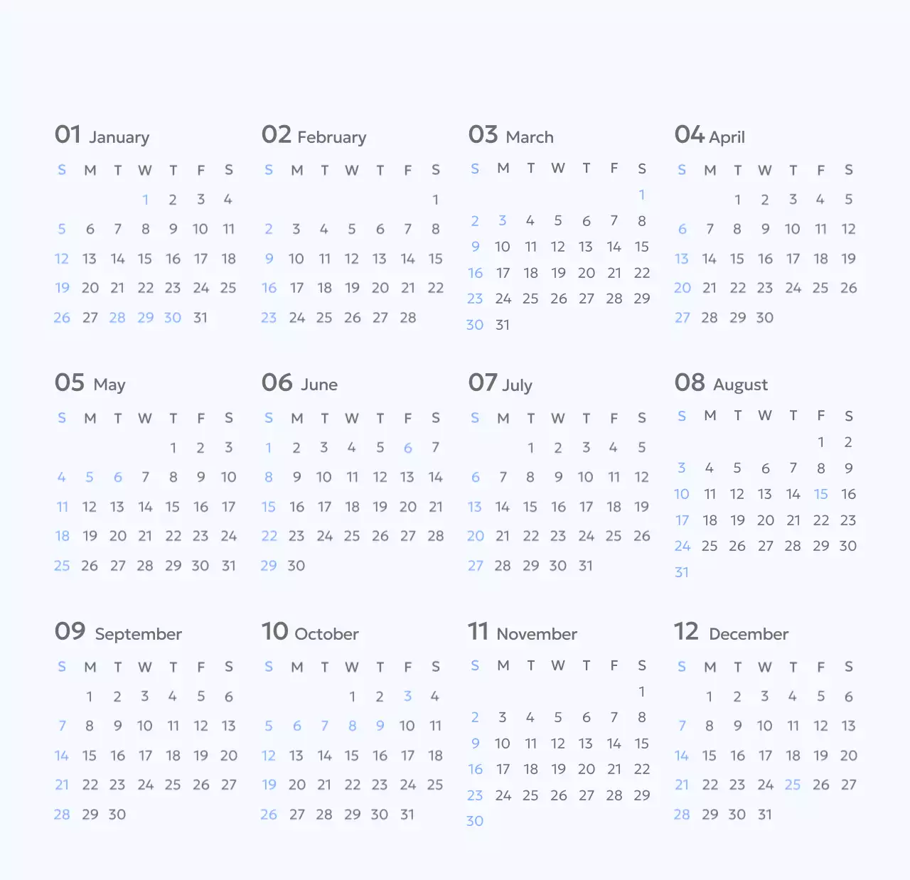 Kalender pelacak sasaran foto dengan percikan warna biru