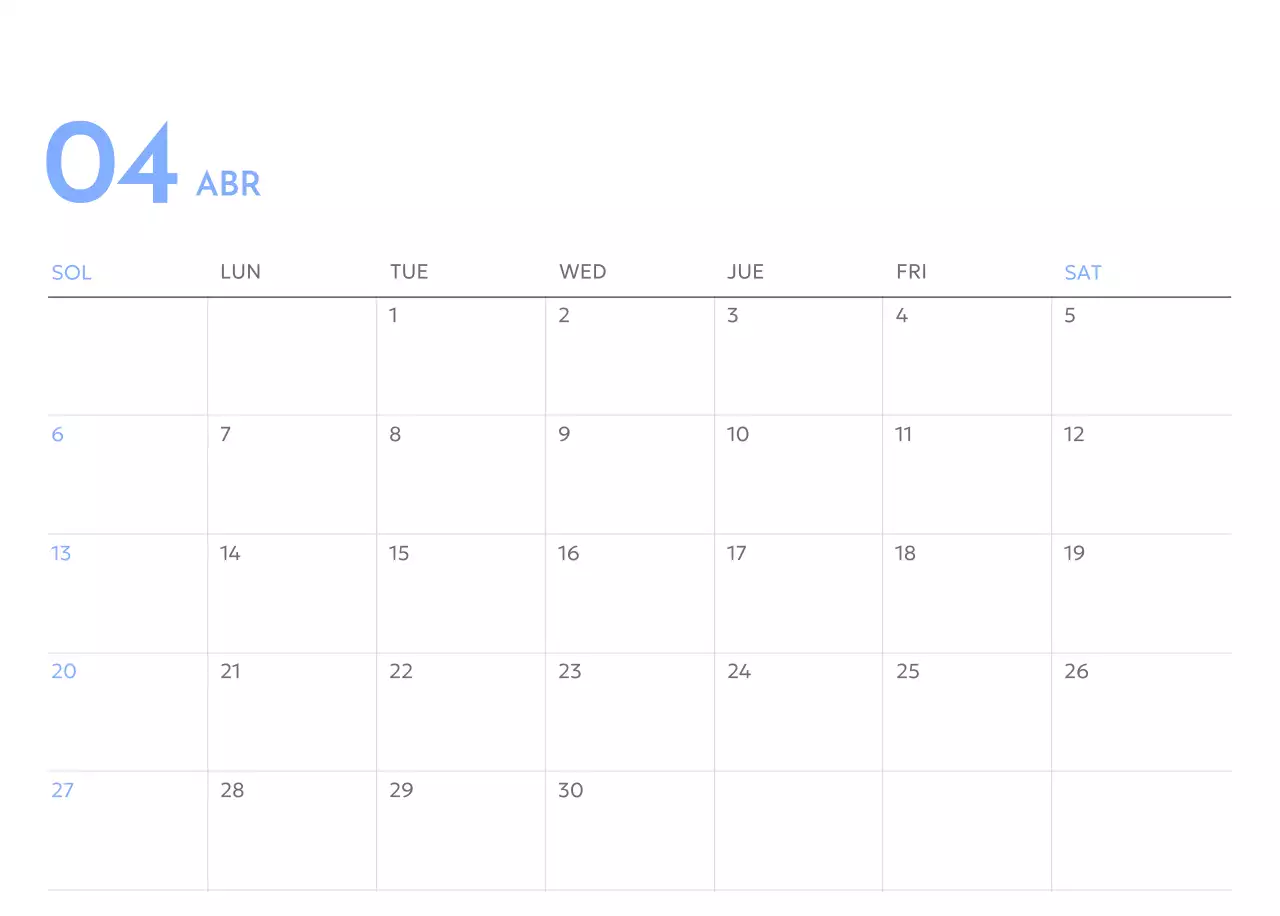 Calendario fotográfico de seguimiento de objetivos con un toque de azul