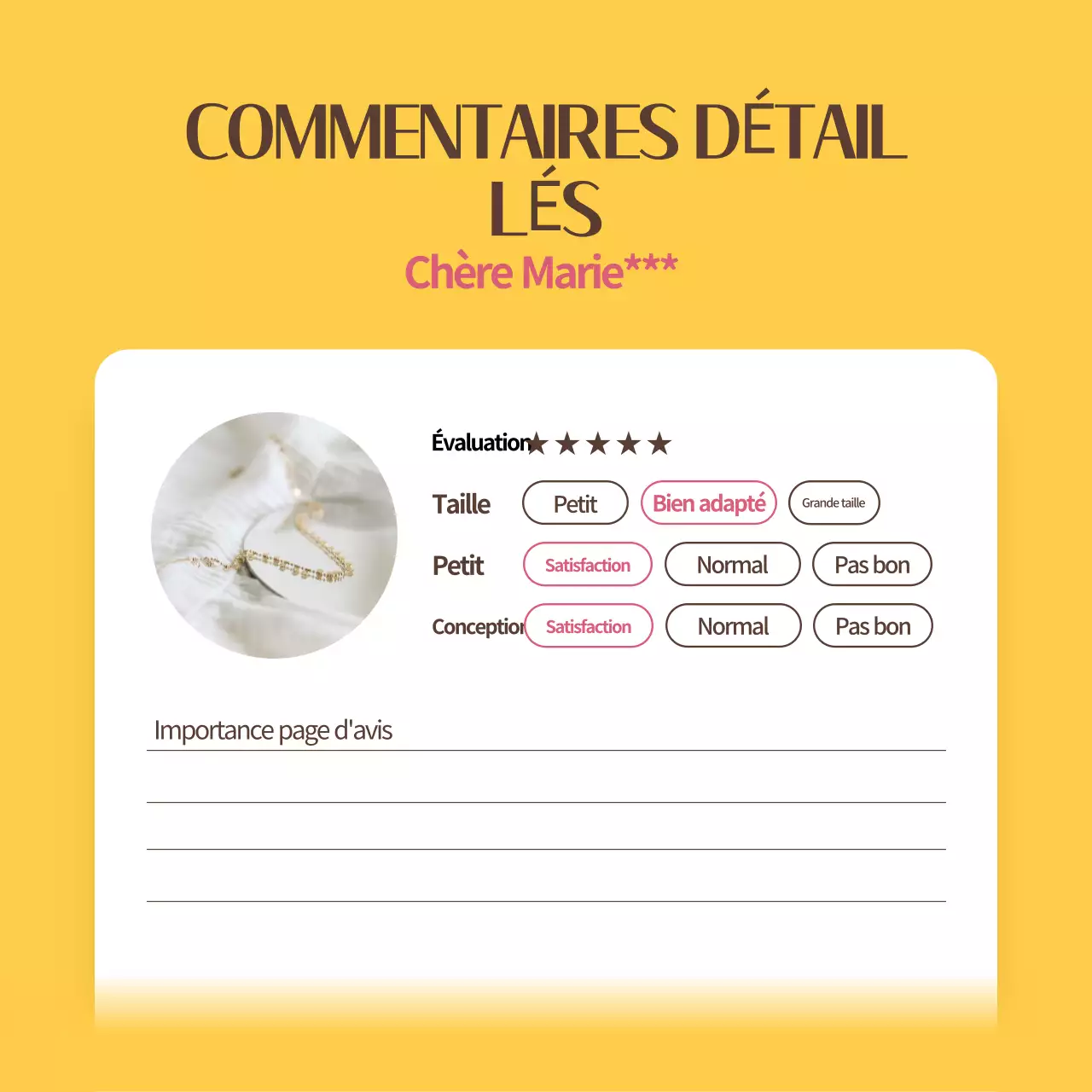 Une collection de modèles d'examen simples en jaune