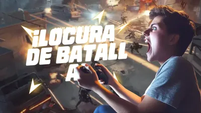 Anuncio de juego moderno azul