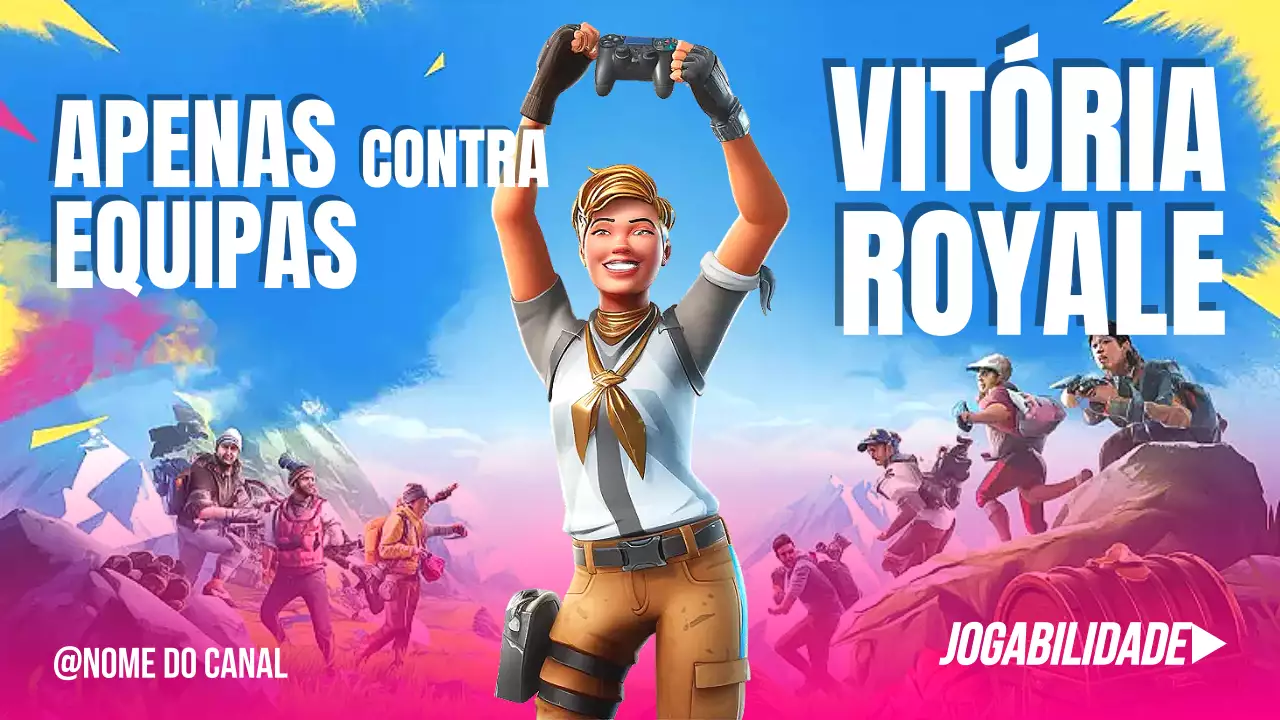 Anúncio de jogos moderno e colorido