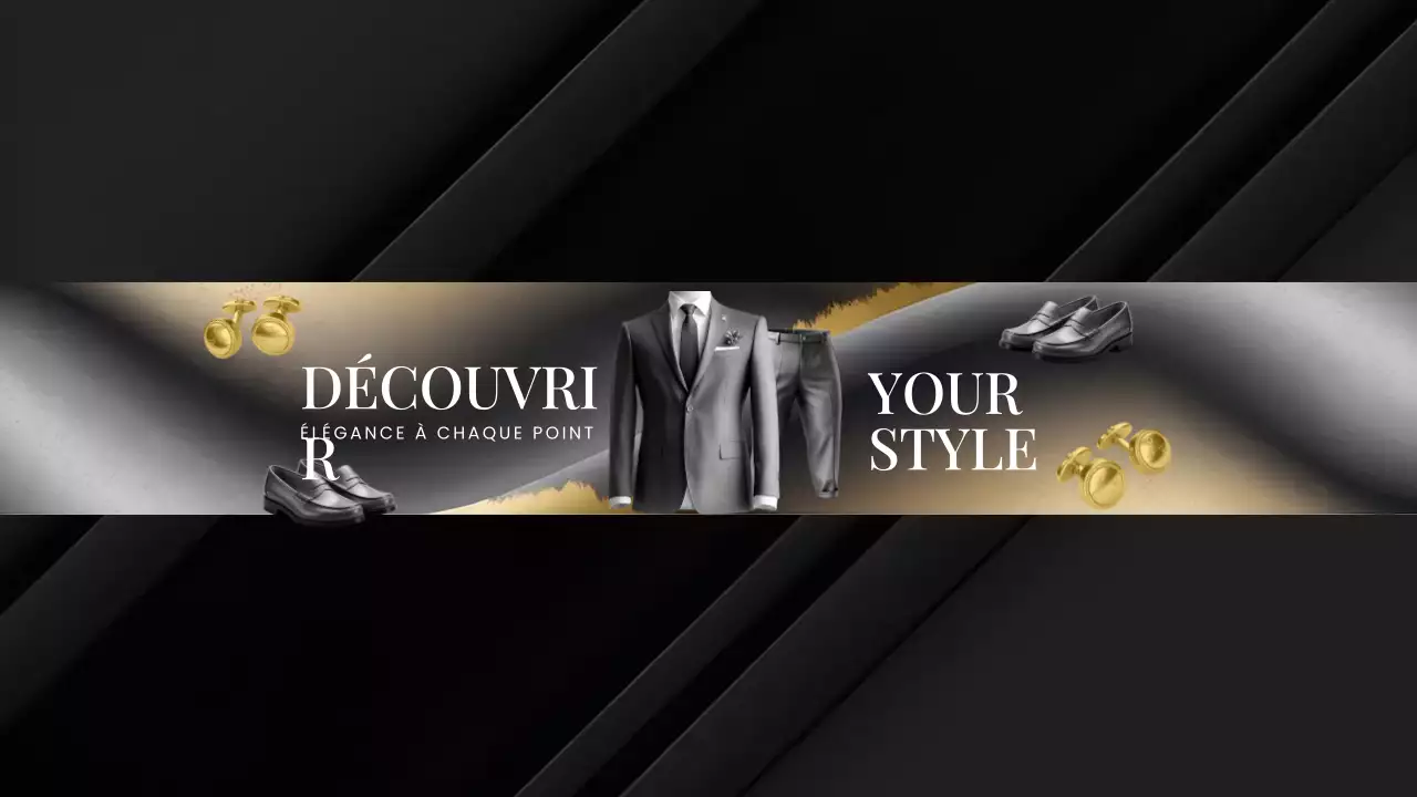 Black Classy Men Fashion YouTube Channel Art