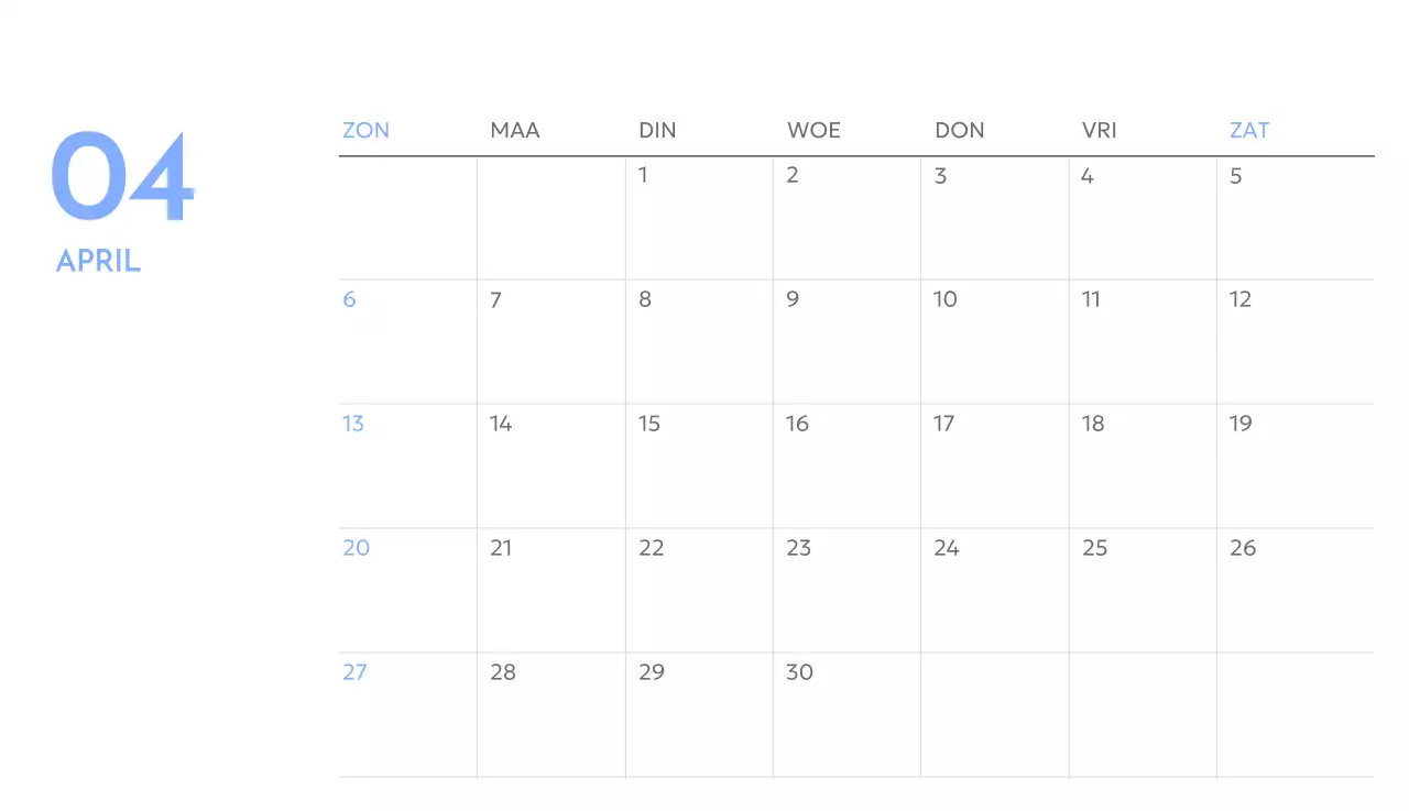 Photo goal tracker kalender met een vleugje blauw