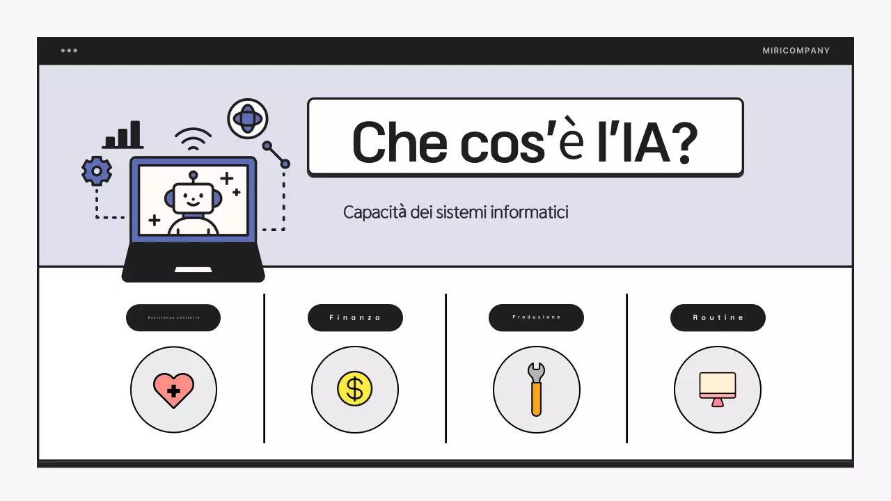 Semplice formazione all'alfabetizzazione AI in blu e nero