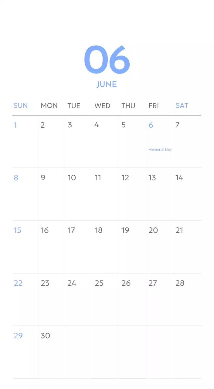 Photo goal tracker calendar with a splash of blue