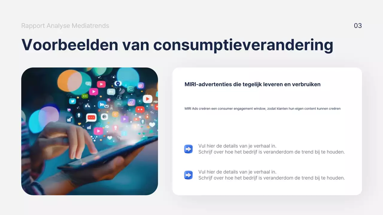 Marineblauw modern marketinganalyserapport