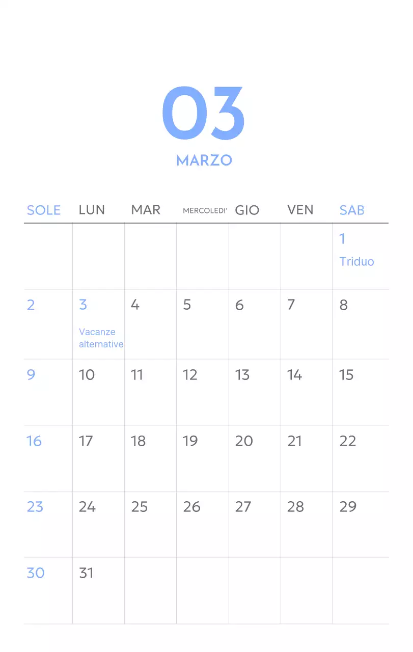 Calendario con foto tracciatore di obiettivi con un tocco di blu