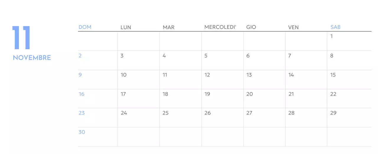 Calendario con foto tracciatore di obiettivi con un tocco di blu