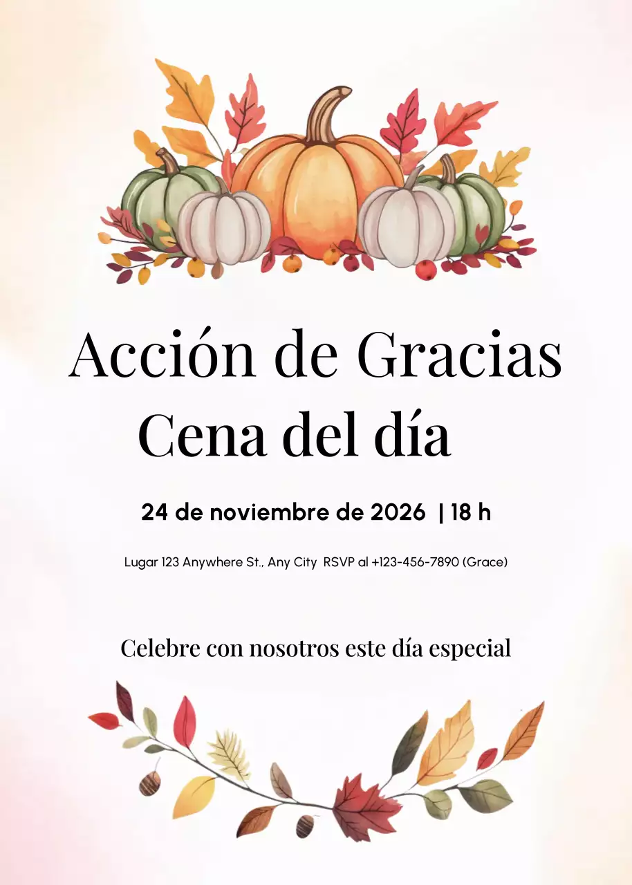 invitación cena rústica beige