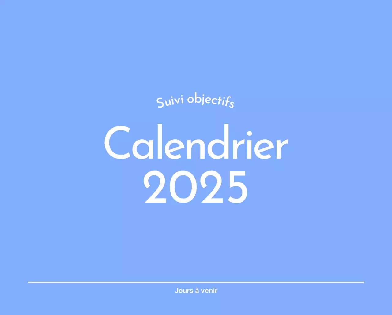 Calendrier photo de suivi des objectifs avec une touche de bleu