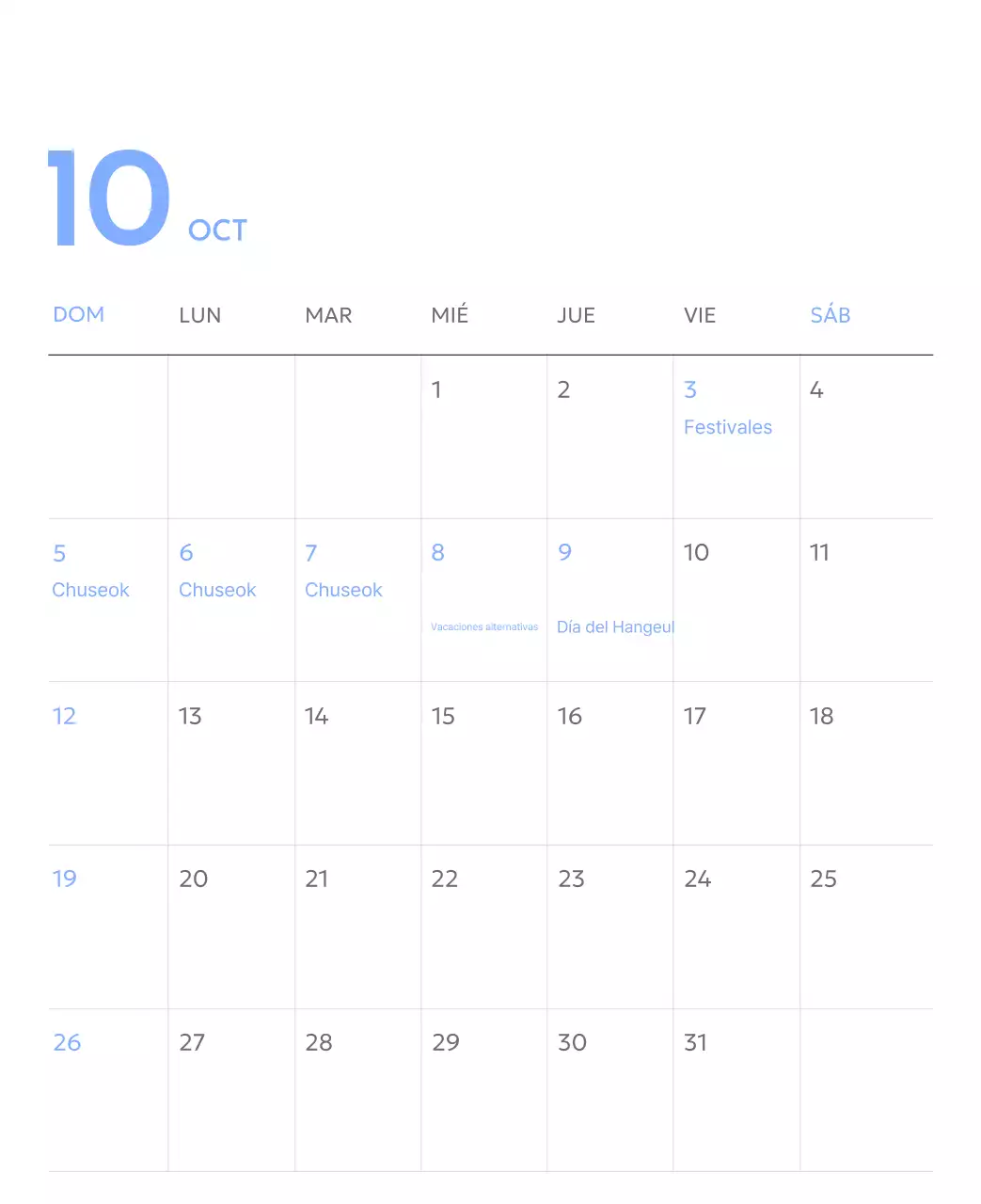 Calendario fotográfico de seguimiento de objetivos con un toque de azul