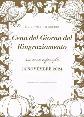 invito tradizionale marrone per il Ringraziamento