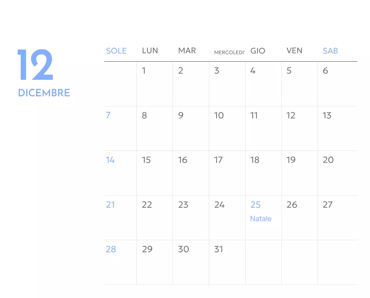 Calendario con foto tracciatore di obiettivi con un tocco di blu