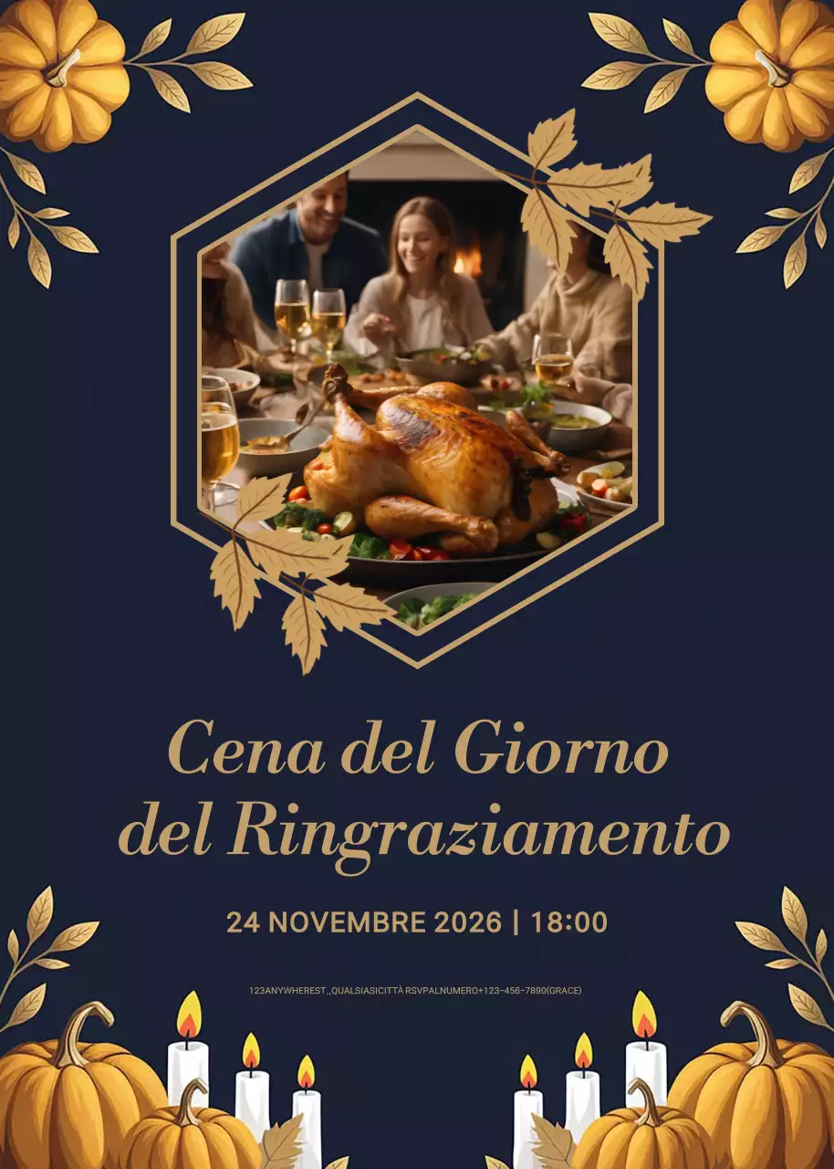 invito al ringraziamento elegante in stile navy